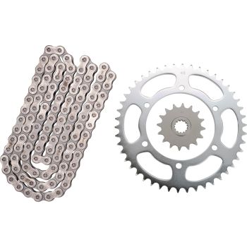 RX-Ring Chain Kit 16T front/46T rear, 112 links, open type RK520XSO2, incl. rivet- and clip chain joint