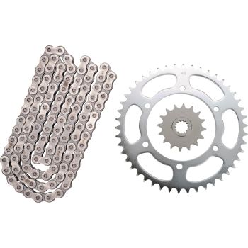 XW-Ring Chain Kit 16T front/46T rear, 112 links, open type RK520XRE, incl. rivet- and clip chain joint