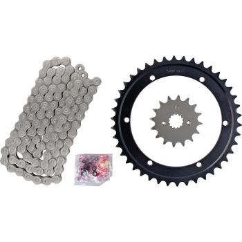 RK XW-Ring Chain Kit, strengthened, RK530XRE, open chain, hollow rivet joint, 16T front/42T rear sprocket