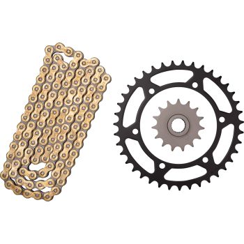 X-Ring Chain Kit RK520VX3 gold 15/39T, 110 Links, open type, incl. clip- and rivet chain joint