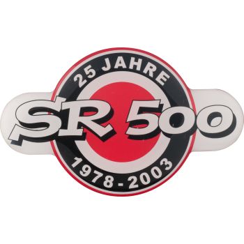 Anniversary Emblem '25 Years SR500' black/red, app. 85x50mm self-adhesive, 1 Piece