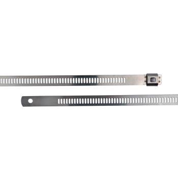 Cable Tie, Stainless Steel, 225mm, 7mm Width, Heat Resistant up to 538°C, max. Diameter 65mm