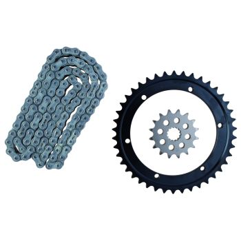 XW-Ring Chain Kit 16/42 , incl. RK530XRE chain, 102 links open type, with rivet- and clip chain joint