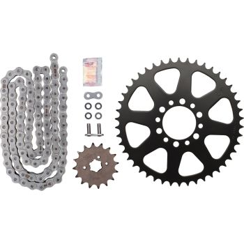 XW-Ring Chain Kit RK520XRE 16T front/46T rear, 98 Links, OPEN type chain, incl. clip- and rivet chain joint