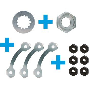 Locking tab and nut set for front and rear sproket, 11 parts