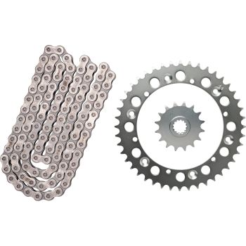 XW-Ring Chain Kit 16T front/45T rear, RK520XRE, 104 links, open type, ratio like OEM 1:2.75, incl. rivet- and clip chain joint