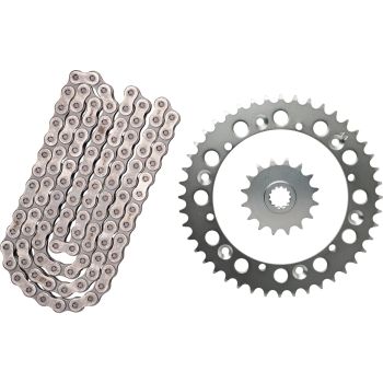 RX-Ring Chain Kit 16T front/45T rear, RK520XSO2, 104 links, open type, ratio like OEM 1:2.75, incl. rivet- and clip chain joint