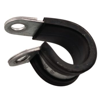 Hose Clamp, rubberised, for 18mm  diameter, band width 12mm, galvanised, 1 piece