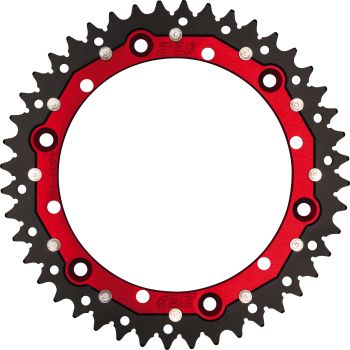 44T Rear Sprocket, Alu/Steel (Red anodized, saves approx. 20% weight in comparision to the steel sprocket)