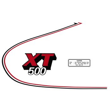 Fuel Tank Decal XT500'80, Red/Black/White, complete Set LH/RH, overcoatable