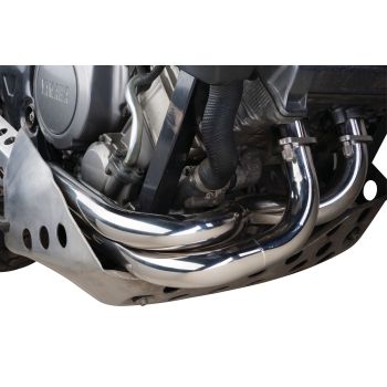 BigBore Stainless Steel Header Pipe, brushed surface (Not Street Legal), connection diameter to exhaust 38mm