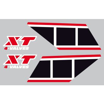 Fuel Tank Decal Red/Black, 4 pieces complete, right + left side, decal template = Type 43F, basic vehicle colour black