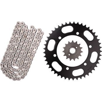 XW-Ring Chain Kit 15/45, open type RK520XRE, 110 Links, rivet- and clip chain joint