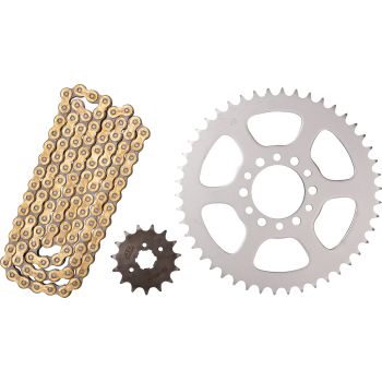 X-Ring Chain Kit DID520VX3 'Gold&Black' 15/46T, 98 Links, open type, incl. clip- and rivet chain joint