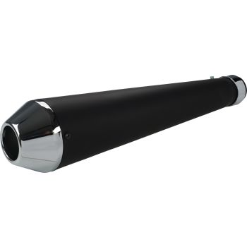 Universal Silencer 'MegPhone', Black Painted with Chrome End Cap, Length 440mm, Flange Diam. 44.5mm (not street legal, -></picture> Item 93606)