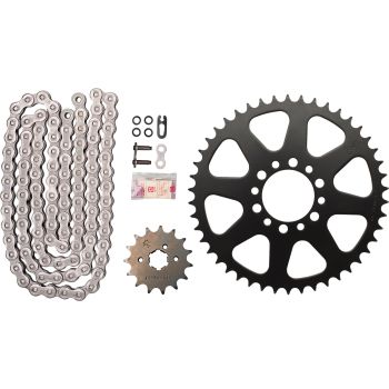X-Ring Chain Kit 15/46 (98Links) DID 520VX3, Open Type with Clip Chain Joint, Black, Replaces Item 93719