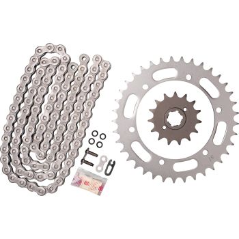 X-Ring Chain Kit 15/37 (104Links) DID 520VX3, Open Type with Clip Chain Joint, Black, Coarse Geared Front Sprocket