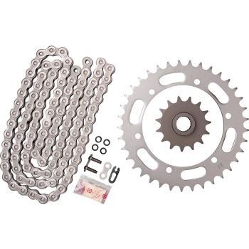 X-Ring Chain Kit 15/37 (104Links) DID 520VX3, Open Type with Clip Chain Joint, Black, Fine Geared Front Sprocket