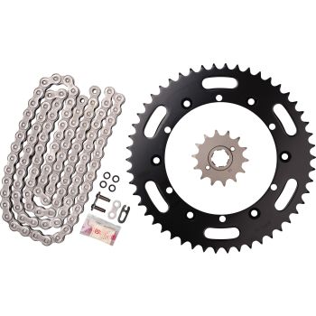 X-Ring Chain Kit 14/50 (112Links) DID 520VX3, open type with clip chain joint, black, coarse geared front sprocket