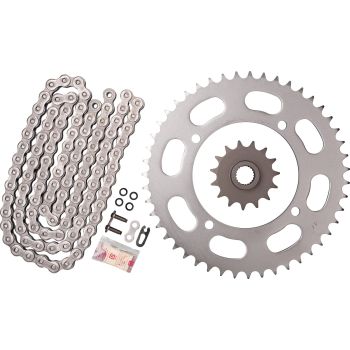 X-Ring Chain Kit 15/47 (110Links) DID 520VX3, open type with clip chain joint, black, fine geared front sprocket