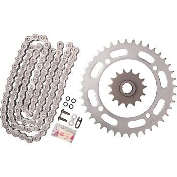 X-Ring Chain Kit 15/40 (102Links) DID 520VX3, Open Type with Clip Chain Joint, Black, Fine Geared Front Sprocket