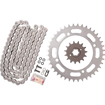 X-Ring Chain Kit 15/40 (102Links) DID 520VX3, Open Type with Clip Chain Joint, Black, Coarse Geared Front Sprocke