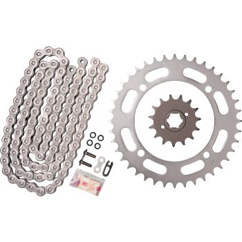 X-Ring Chain Kit 15/40 (104Links) DID 520VX3, Open Type with Clip Chain Joint, Black, Coarse Geared Front Sprocket