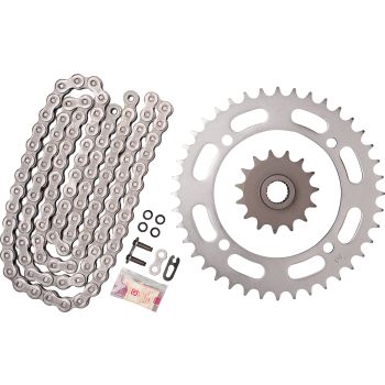 X-Ring Chain Kit 15/40 (104Links) DID 520VX3, Open Type with Clip Chain Joint, Black, Fine Geared Front Sprocket, Replaces Item 93595