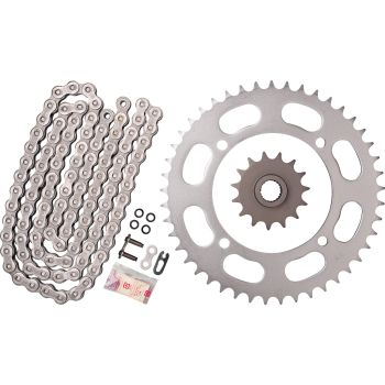 X-Ring Chain Kit 15/45 (106Links) DID 520VX3, Open Type with Clip Chain Joint, Black, Fine Geared Front Sprocket
