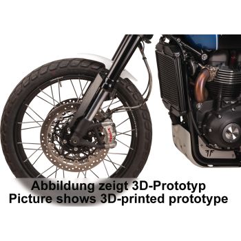 JvB-moto Front Fender (ABS unpainted), Scrambler style, aluminium bracket/fork protectors included