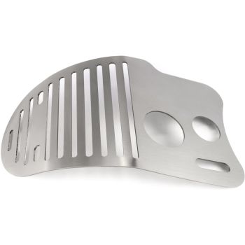 Skid plate 'Slotted', unique Design, high-quality stainless steel, improved cooling of the motor, reliable protection against stone impacts