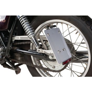 Side Mount License Plate Bracket 'Pur', incl. LED license plate illumination and e-approved reflector, stainless steel/aluminium incl. mounting material