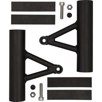 Aluminium Head Light Brackets (1 Pair), Wrenchmonkees/GibbonSlap-Style, black-coated