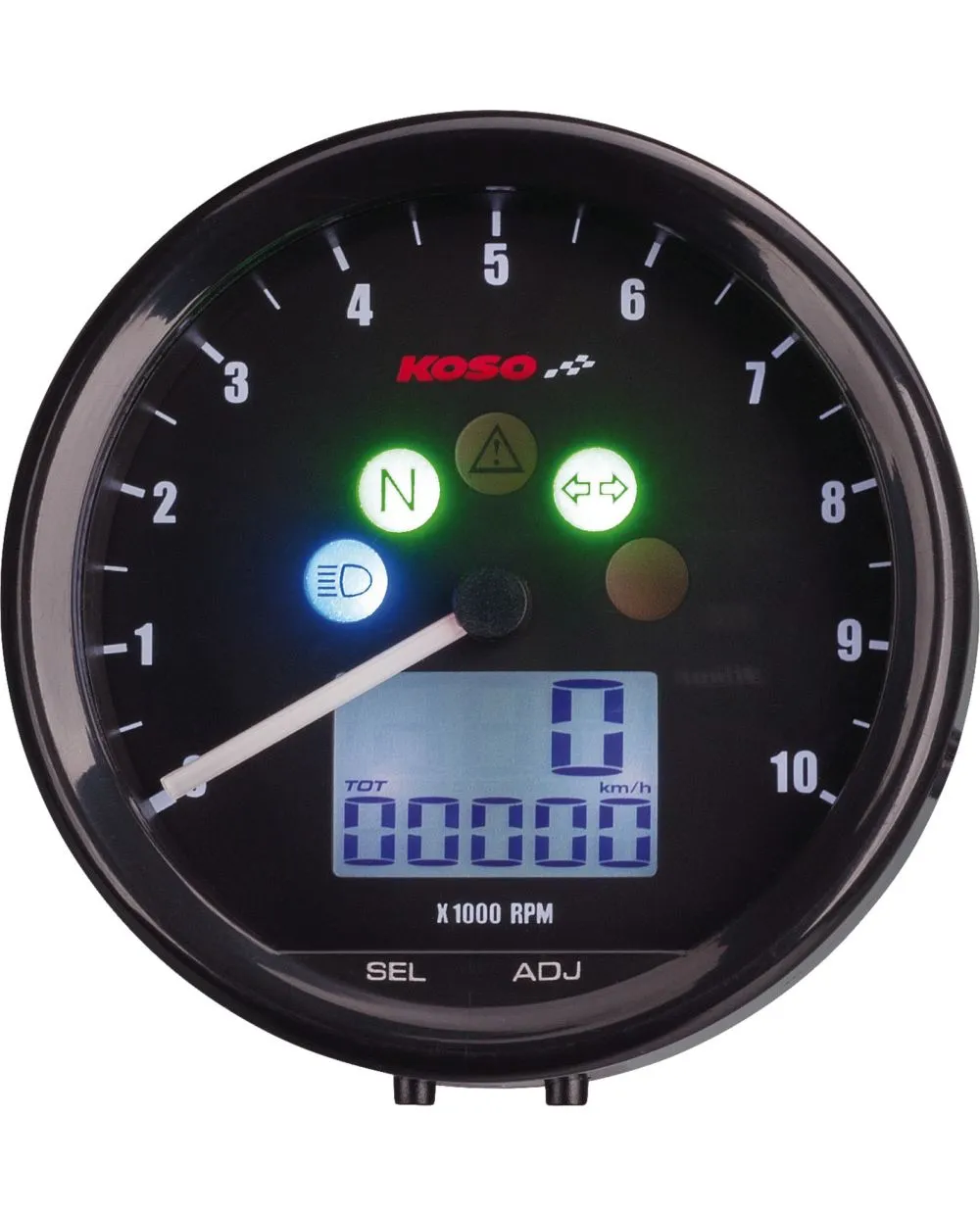 KOSO All-In-One Speedometer 'TNT' 12V, analog displayed
